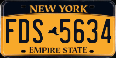 NY license plate FDS5634