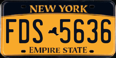NY license plate FDS5636