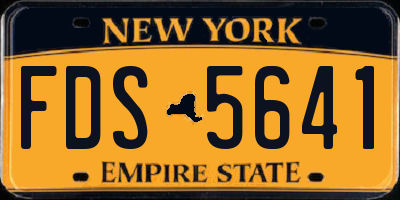 NY license plate FDS5641