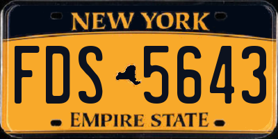 NY license plate FDS5643