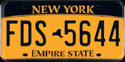 NY license plate FDS5644