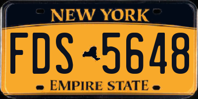 NY license plate FDS5648