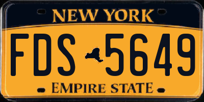 NY license plate FDS5649