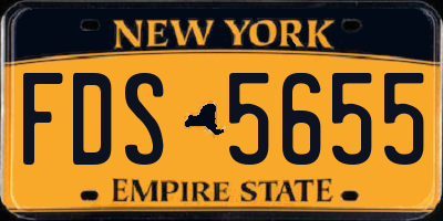 NY license plate FDS5655