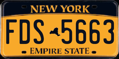 NY license plate FDS5663