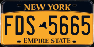 NY license plate FDS5665