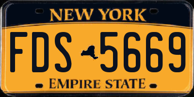 NY license plate FDS5669