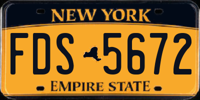 NY license plate FDS5672