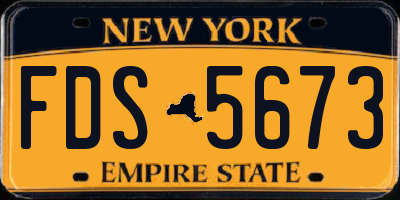 NY license plate FDS5673