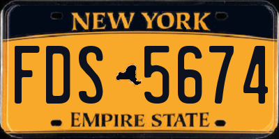NY license plate FDS5674