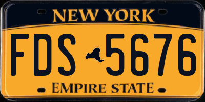 NY license plate FDS5676