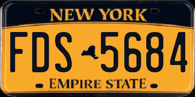 NY license plate FDS5684