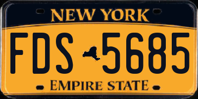 NY license plate FDS5685