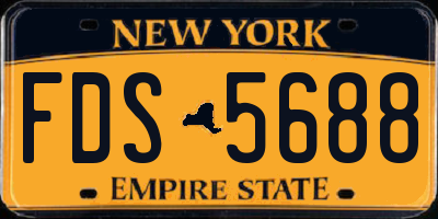 NY license plate FDS5688