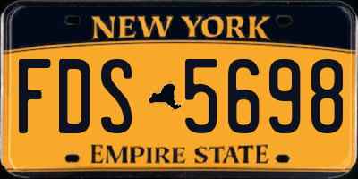 NY license plate FDS5698