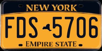 NY license plate FDS5706