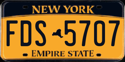 NY license plate FDS5707