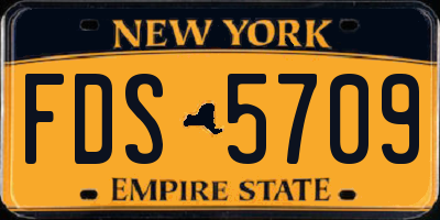NY license plate FDS5709