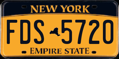 NY license plate FDS5720