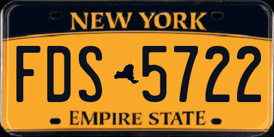 NY license plate FDS5722