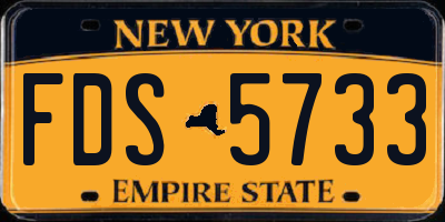 NY license plate FDS5733