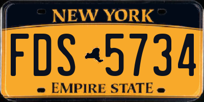 NY license plate FDS5734