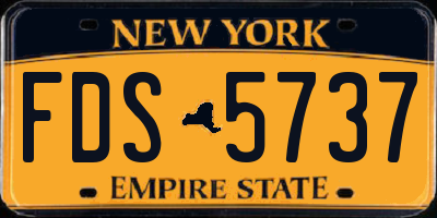 NY license plate FDS5737
