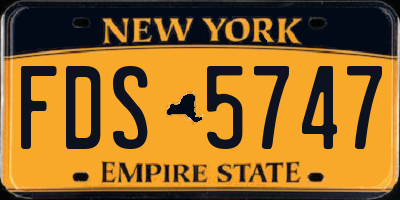 NY license plate FDS5747