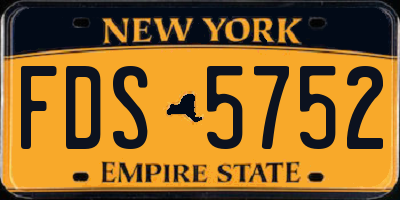 NY license plate FDS5752
