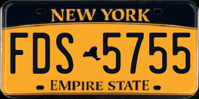 NY license plate FDS5755