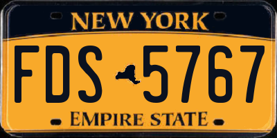 NY license plate FDS5767