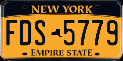 NY license plate FDS5779