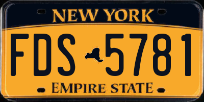 NY license plate FDS5781