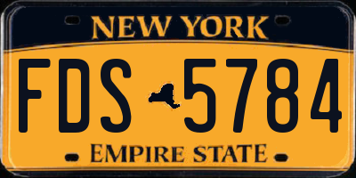 NY license plate FDS5784