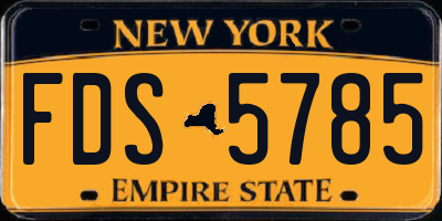 NY license plate FDS5785
