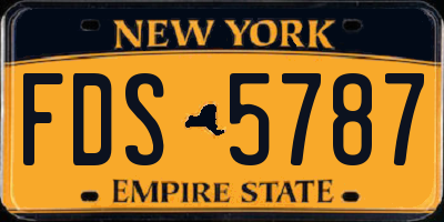 NY license plate FDS5787