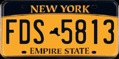 NY license plate FDS5813