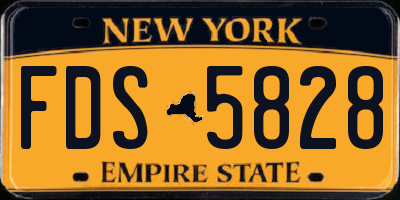 NY license plate FDS5828