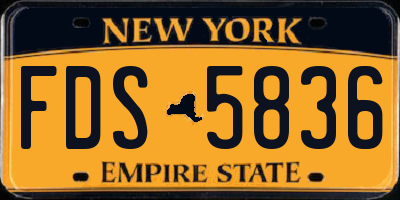 NY license plate FDS5836