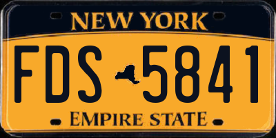 NY license plate FDS5841