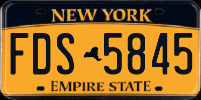 NY license plate FDS5845