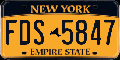 NY license plate FDS5847