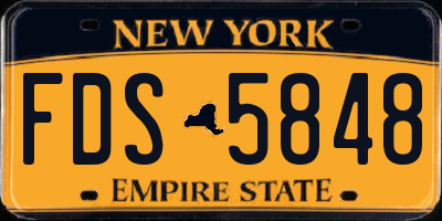 NY license plate FDS5848