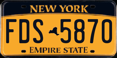 NY license plate FDS5870