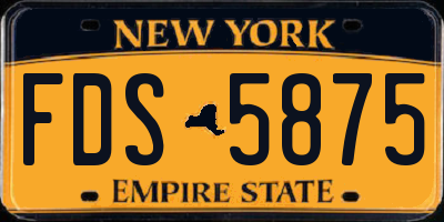NY license plate FDS5875