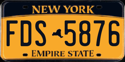 NY license plate FDS5876