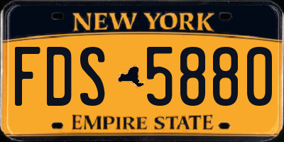NY license plate FDS5880