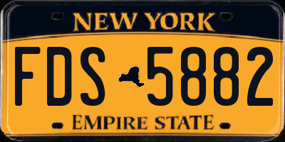NY license plate FDS5882