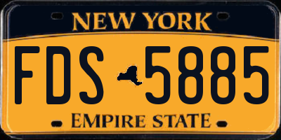 NY license plate FDS5885