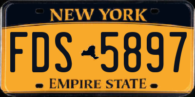 NY license plate FDS5897